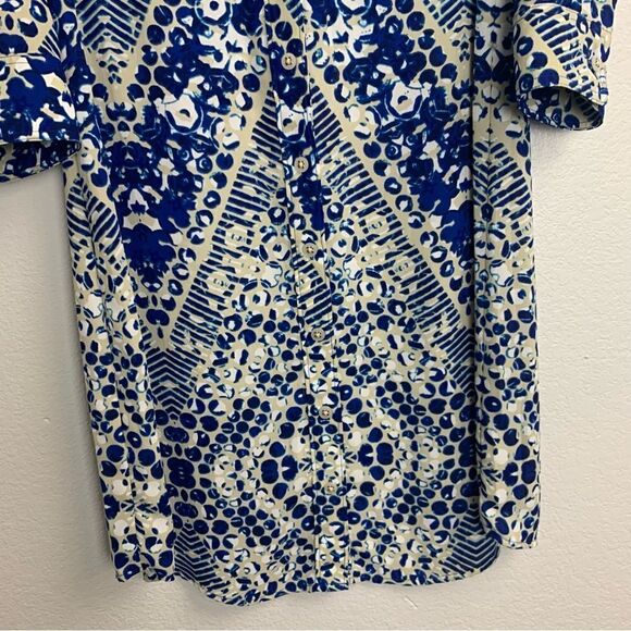 Cabi #422 Blue Jewel Button Down Shirt Dress Small - Picture 7 of 13